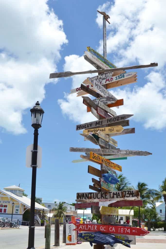 Key West location signs